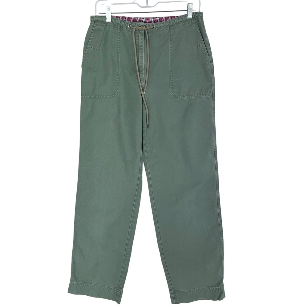 Ralph Lauren Olive Green‎ Cotton Drawstring Pants Casual Gorpcore- Size 8 - READ